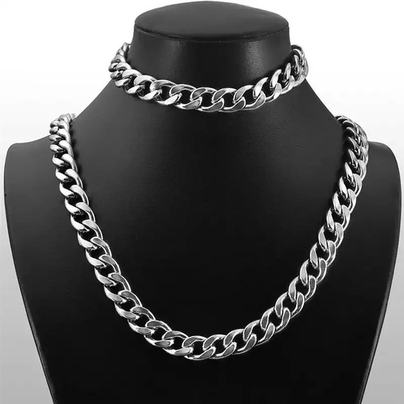 7mm Stainless Steel Chain Jewelry Set - Picture 2 of 7